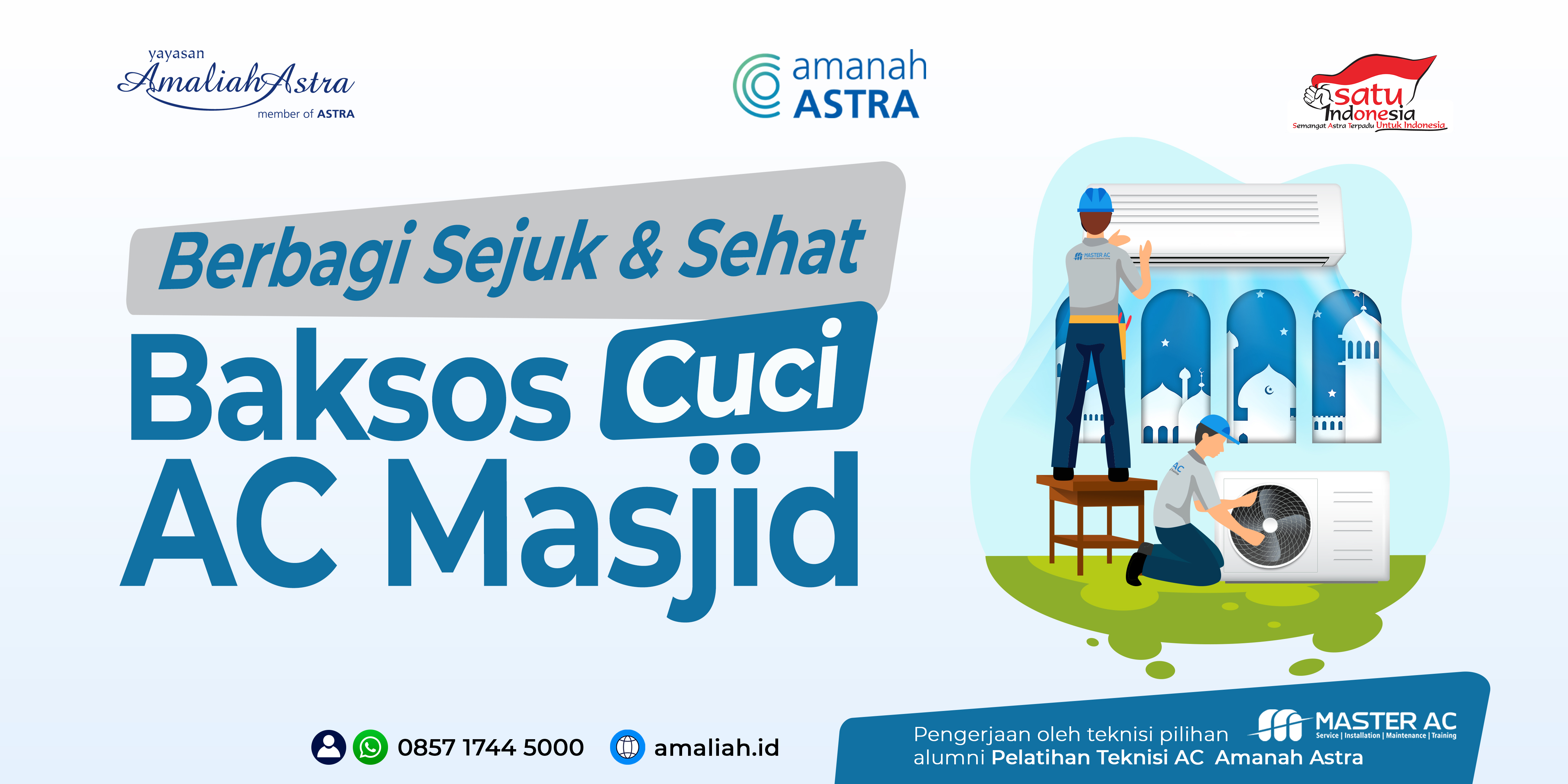 baksos cuci ac masjid MASTER AC Semarang Jateng