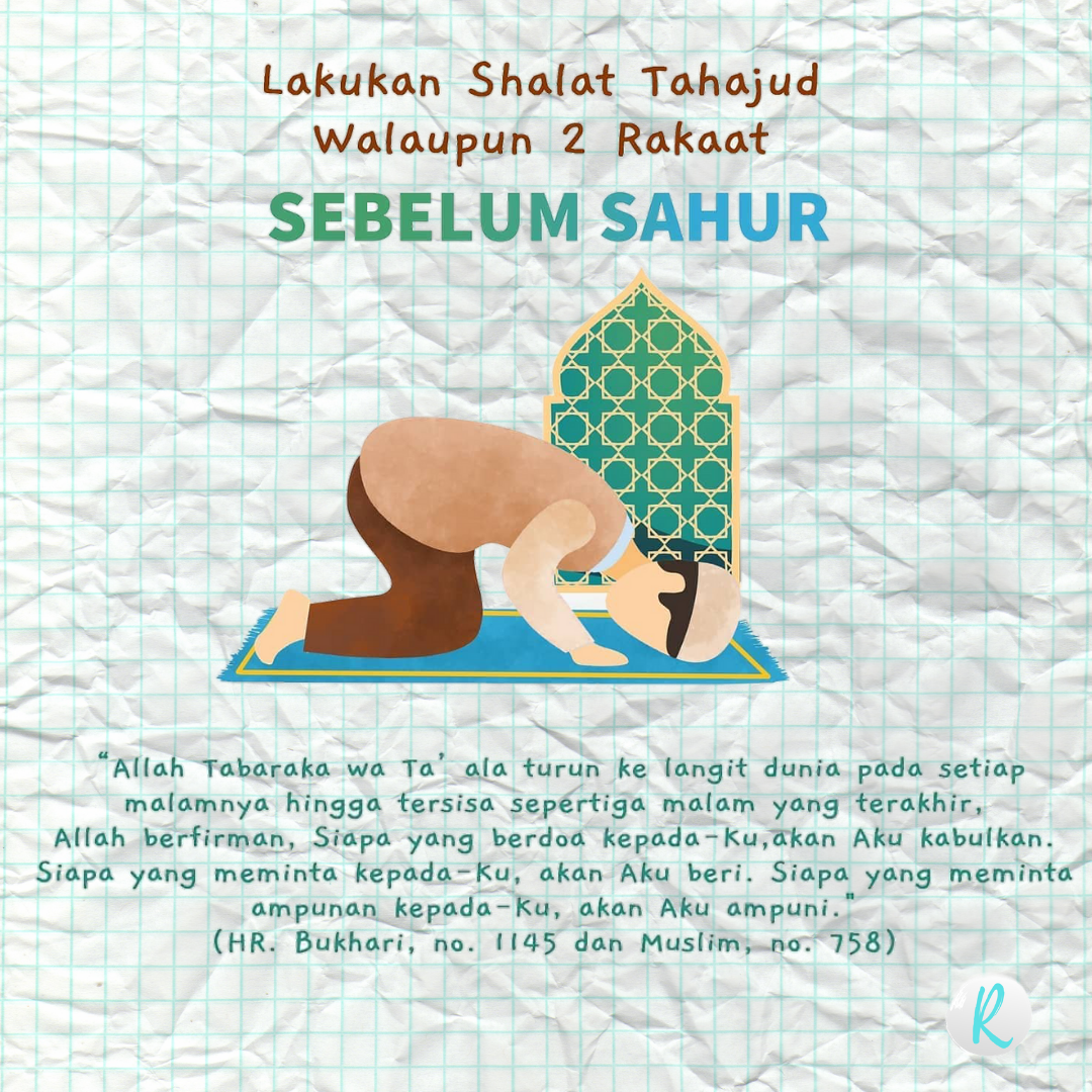 Lakukan Sholat Tahajud Walaupun Hanya 2 Rakaat sebelum saur